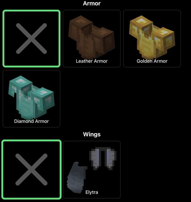 Choose armor and wearing
